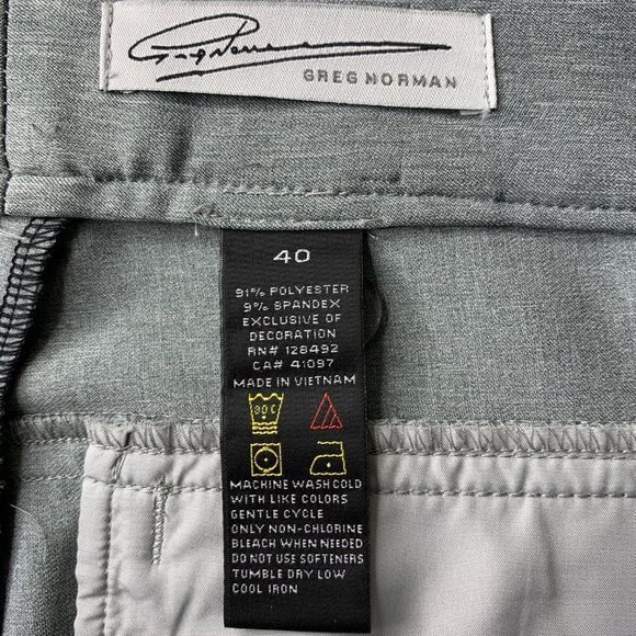 Mens Greg Norman Active Golf Shorts Size 40 Gray Polyester Burmuda 10"  5057 - Picture 8 of 8